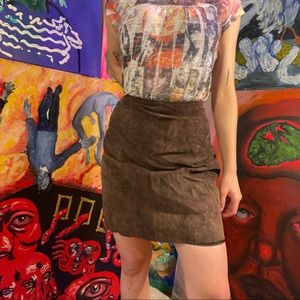 vintage handmade suede skirt